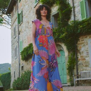 One Hundred Stars Crane Periwinkle Jumpsuit