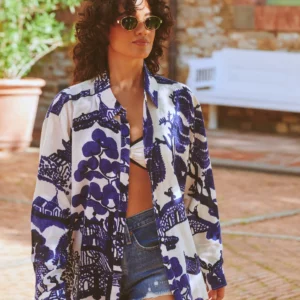 One hundred Stars Giant Willow Blue Oversized Shirt